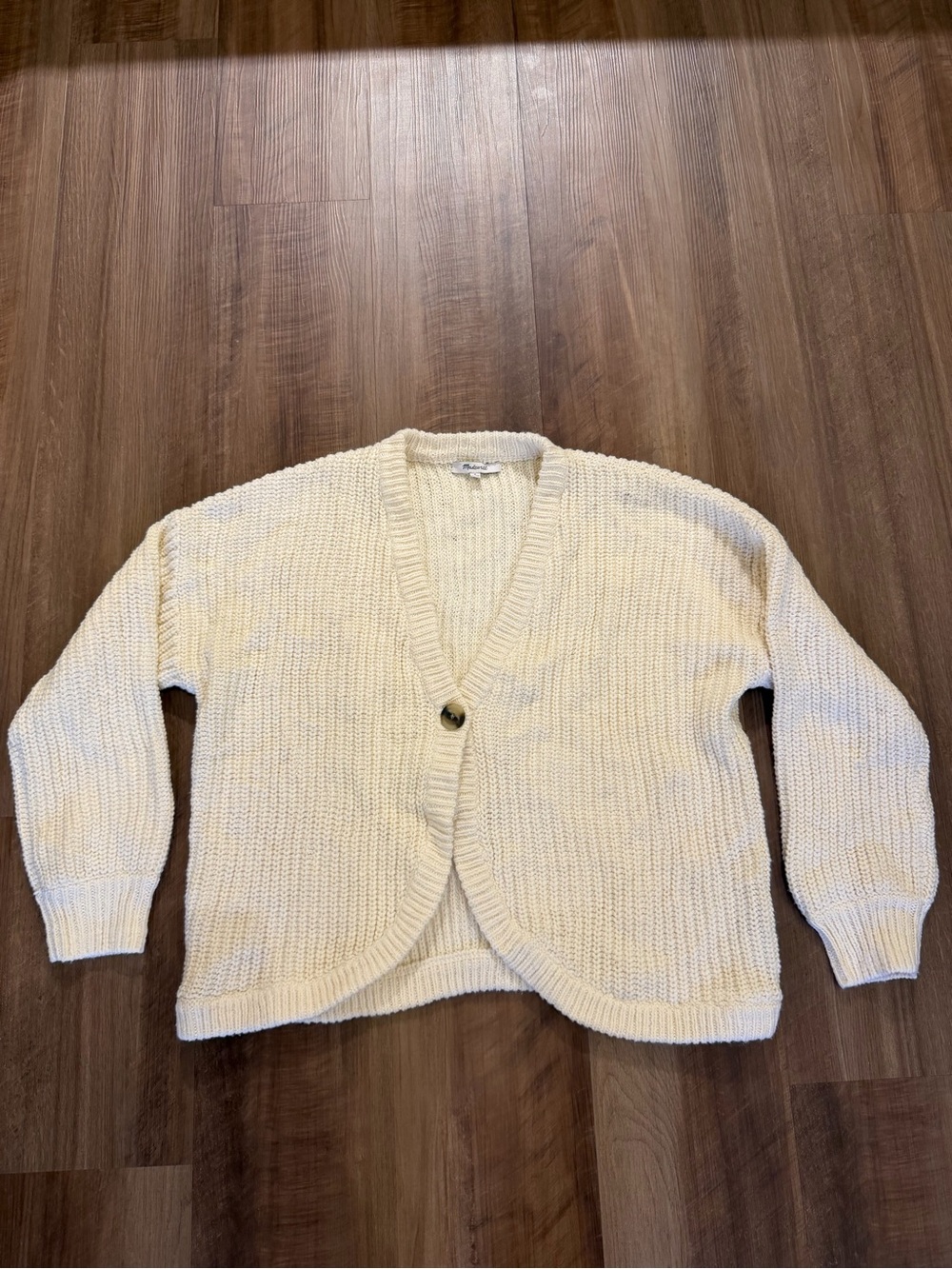 Madewell Woman's Knit Sweater Button Up Yellow Size S